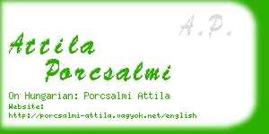 attila porcsalmi business card